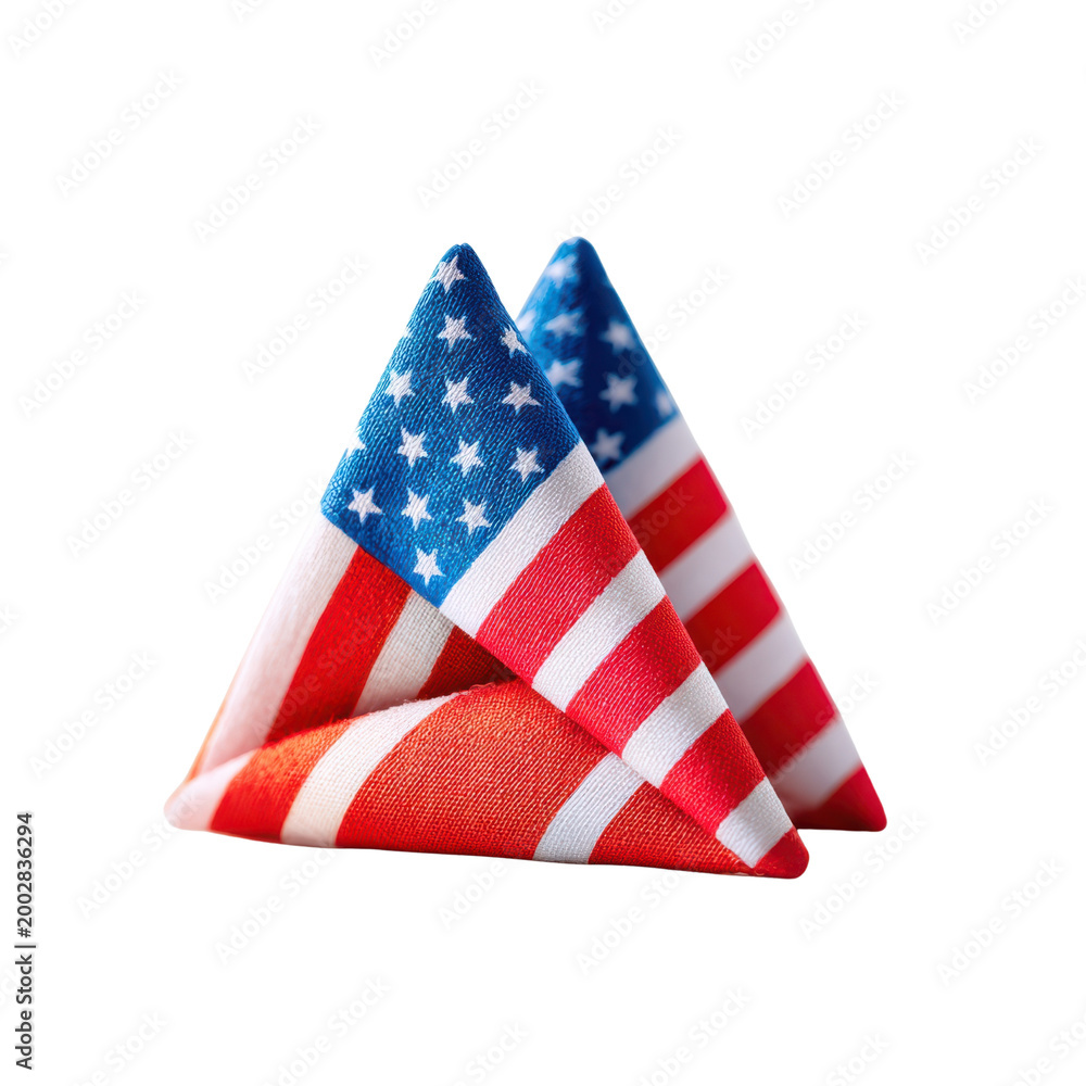 Obraz premium Folded American flag displayed in triangular shape symbolizing memorial day honor and respect for nation and its heroes
