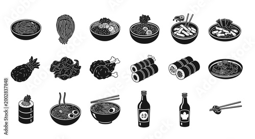 Sushi food and drink items.