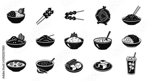 Variety of Asian Food and Drinks.