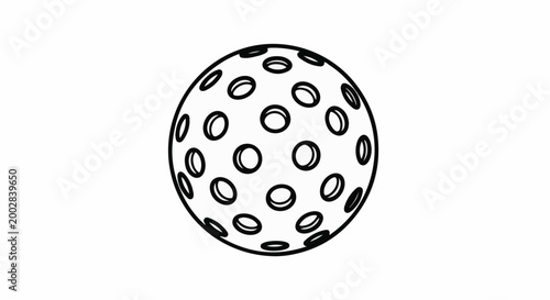 Outline of a round ball with many small circular holes punched through it