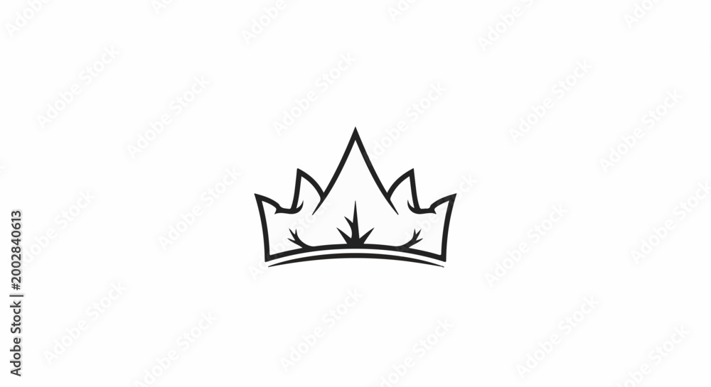 Fototapeta premium Minimalist line art of a royal crown