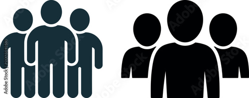 Iconic representation of a group of people with silhouette community collaboration togetherness collection multiple individuals illustration