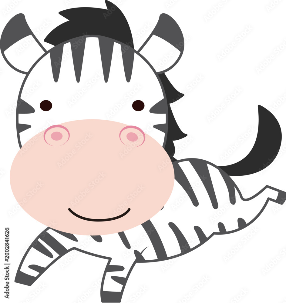 Naklejka premium zebra running illustration
