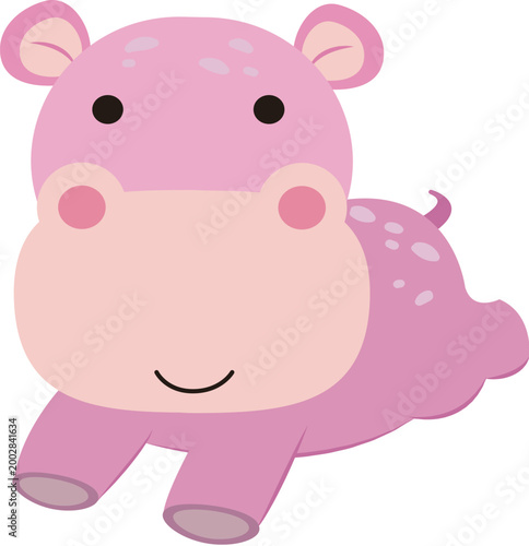hippo running illustration