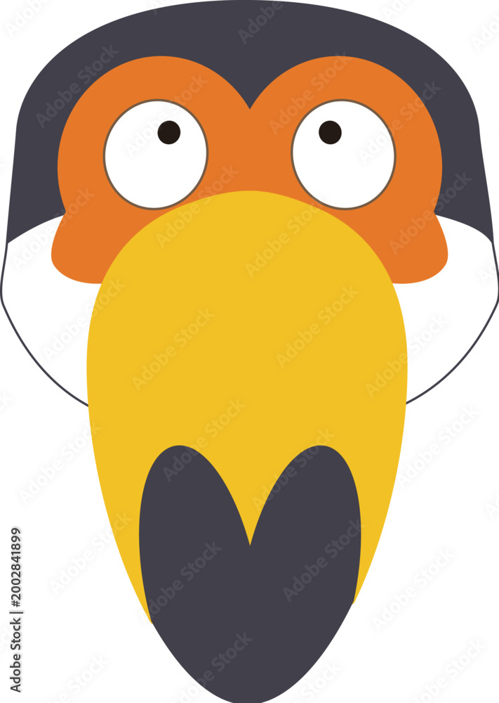 Fototapeta premium toucan head cartoon style