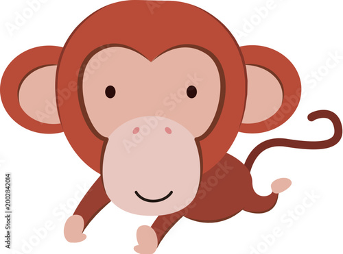 macaque running illustration