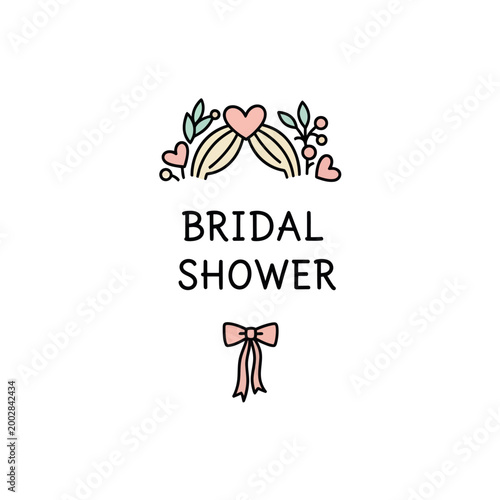 Bridal shower celebration party logo.