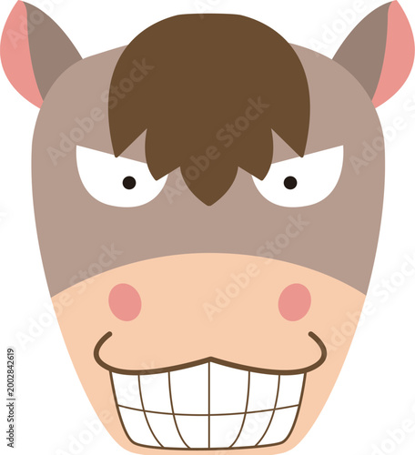 Foto donkey laughing head cartoon style