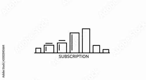Minimalist bar chart with the word "SUBSCRIPTION" below