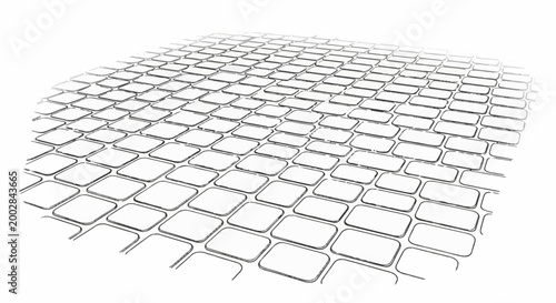 Monochromatic pattern of rounded rectangular blocks receding into white space