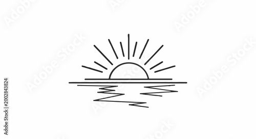 Minimalist sunrise over water