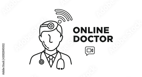 Online Doctor Vector Illustration for Telemedicine and Remote Consultation.