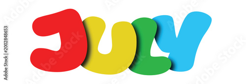 Colorful July Typography Design