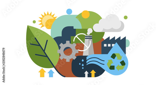 Sustainable eco friendly green technology concept.