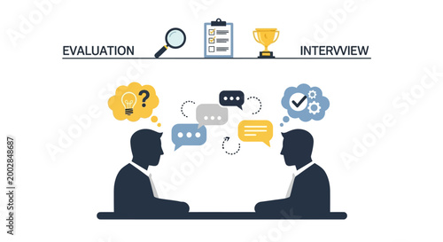 Two businessmen in job interview.