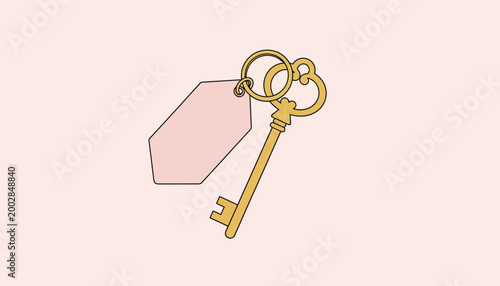 Vintage Skeleton Key with Blank Tag - Symbolizing Access, Opportunity, and Possibilities