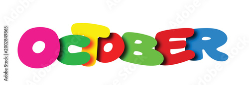 Colorful October  Typography Design