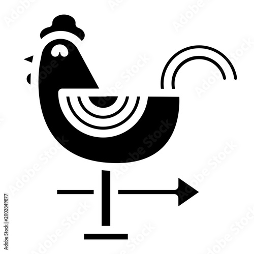 Quadro su tela Vector Design Weathercock Icon Style
