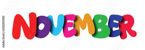 Colorful November Typography Design