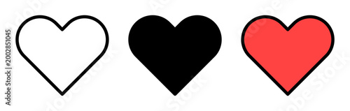 Heart love favorite and like icons