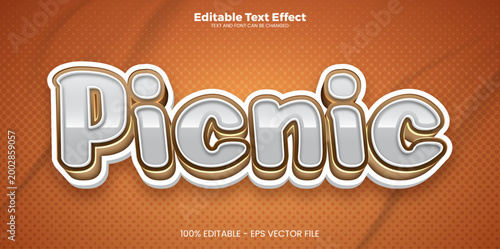 Picnic new editable text effect in modern trend style