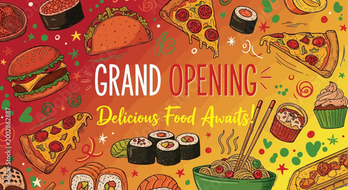 Assorted International Cuisine Food Items Display.