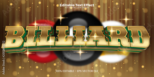 Billiard editable text effect in modern trend style