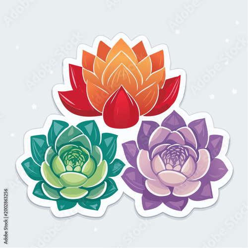 Colorful Succulent Plant Illustrations