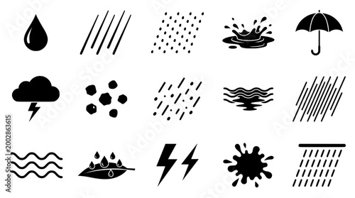 Rain and Water Elements in Graphic Design