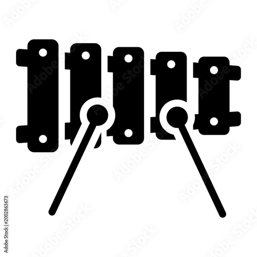 Kid toys xylophone musical instrument education solid glyph icon
