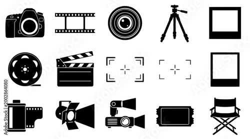 Photography and Film Production Tools Icons
