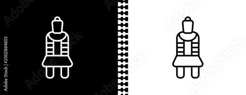 terracotta UI outline icon in black and white mode - army and war collection.