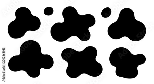Black Cow Print Spots Pattern Elements Collection