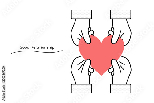ハートを一緒に持つ2人の人物の手—信頼や思いやりのイメージ