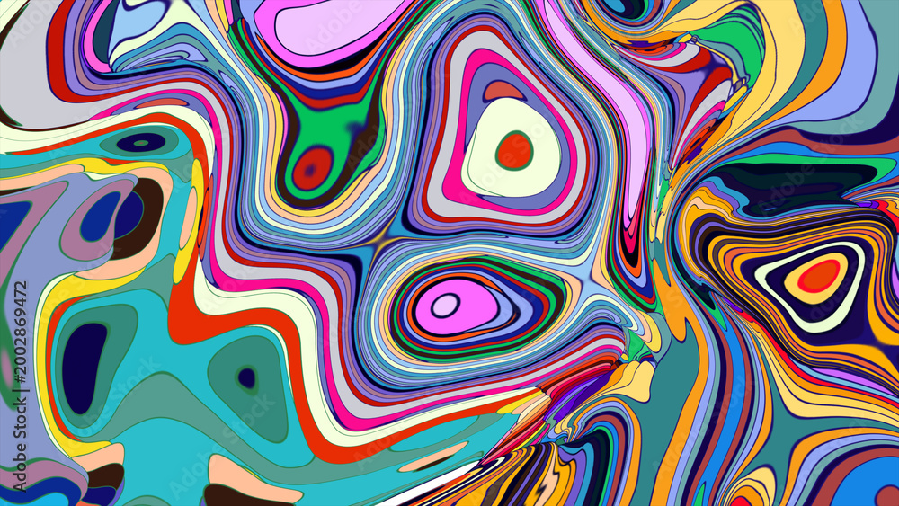 Obraz premium Vibrant abstract swirl pattern with colorful fluid shapes