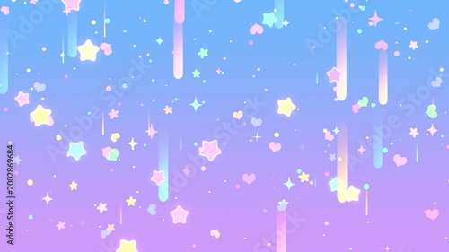Dreamy stars falling in the sky animation. (loop)