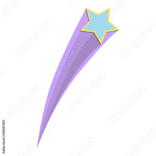 Cartoon Shooting Star with Purple Trail Graphic