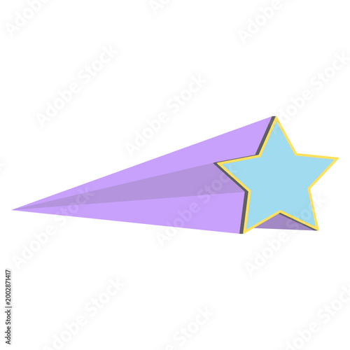 Colorful shooting star with long purple trail
