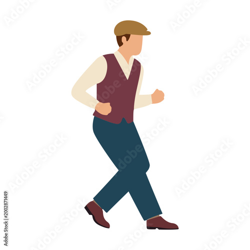 Vintage Man Dancing Vector Illustration
