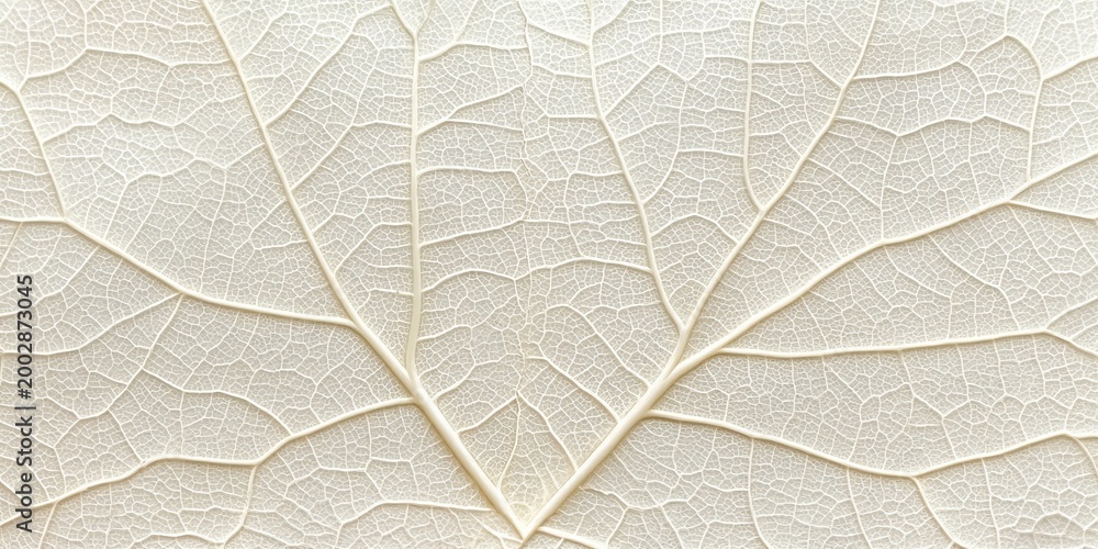 Fototapeta premium Elegant Clean Botanical Textured Backdrop with Close-Up of White Dried Leaf for Minimalist Designs