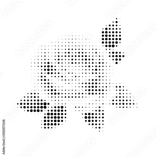Roses halftone flower illustration, stylized with dotted texture, black and white graphic design, isolated on white background, minimalist retro style, comic.