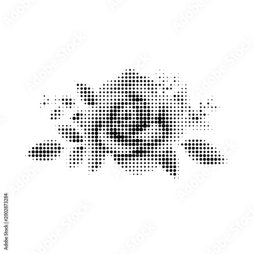 Roses halftone vector illustration black and white retro style