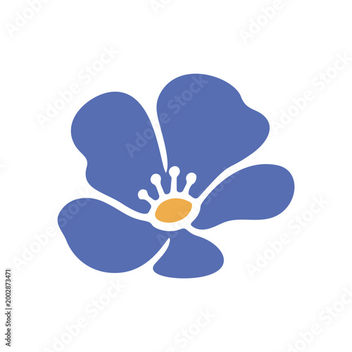 Abstract flower flat vector, modern floral shape, minimalist botanical element