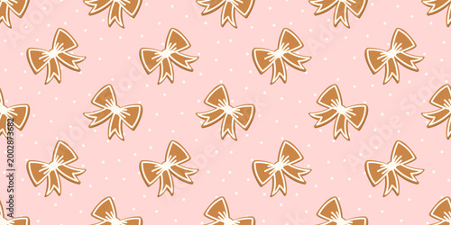 Christmas background with snowman vector design for festive. Cover pink texture and snowflake details alongside hohoho lettering. Cheerful new year theme seamless stripe.