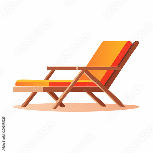 Orange and Yellow Striped Beach Chair