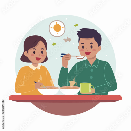 Couple Enjoying a Meal Together