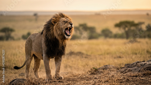 male lion in the savannah