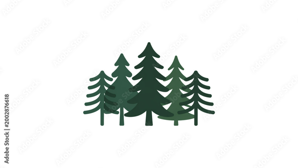 Obraz premium Group of tall green pine trees standing in a natural setting
