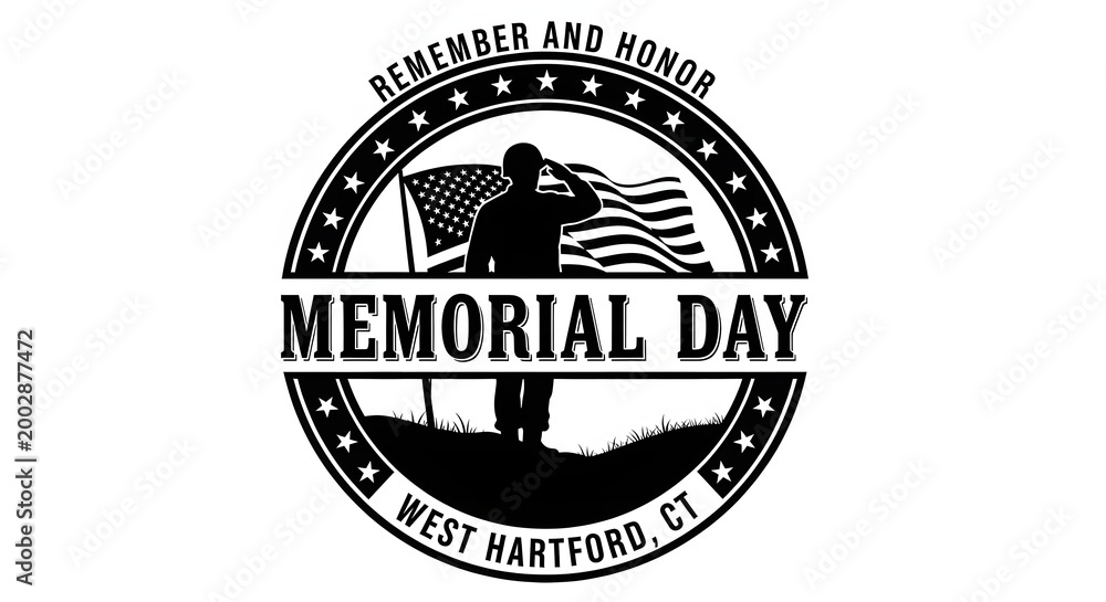 Fototapeta premium Memorial day remembrance emblem honoring service and sacrifice with patriotic imagery