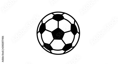 Black and white soccer ball.